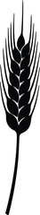 Silhouette wheat ear isolated on white background vector illustration