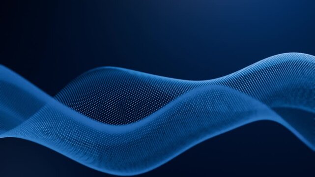Abstract Blue Digital Wave Background Representing Technology Connectivity Data Flow Fluid Motion Plexus Particles Science Innovation and Futuristic Cyber Network Design