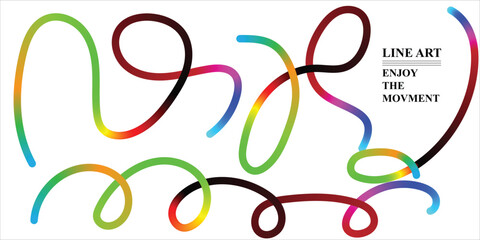 Colorful Abstract Line Art with Flowing Movement