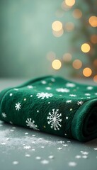 Festive Christmas Towel with Snowflakes and Green Theme &ndash; HD