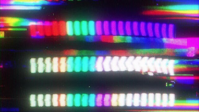 4K RGB glitch bar animation, digital signal band distortion overlay, chromatic interference scanline effect, abstract screen visual effect layer