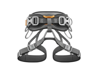 Climbing harness with buckles and straps for rock climbing safety equipment