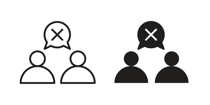 Disagreement icons for designers, web developers, displays and websites