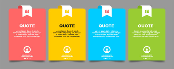 Modern colorful quote card templates with clean typography, perfect for testimonials, social media posts, branding, and marketing designs.