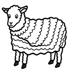 Cute cartoon sheep vector illustration isolated on white background