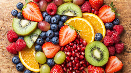 Obraz premium Fresh summer fruits for a healthy diet