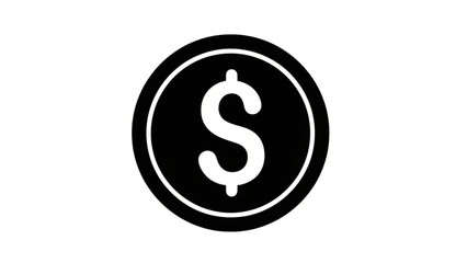 A simple, clean, and elegant vector icon representing a dollar coin, perfect for financial and economic themes