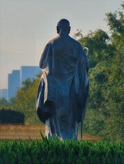 Asia, China, Xi'an, Great Wild Goose Pagoda, 11-November-2025, statue of a monk