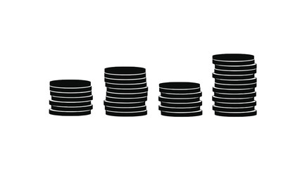Stacks of coins in ascending order