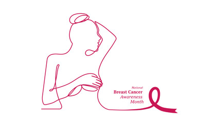 Breast Cancer Awareness Month pink ribbon illustration