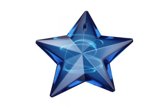 Blue star shaped with glowing lines star shaped glowing lines isolated on a transparent background - Powered by Adobe