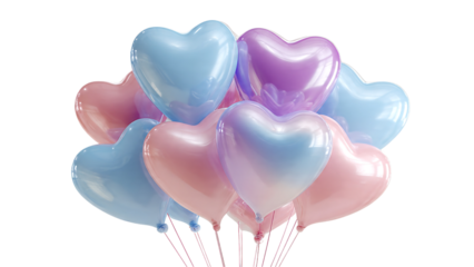 Colorful heart-shaped balloons