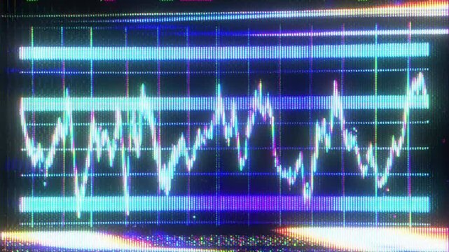 4K Investment graph interface animation, digital market data waveform, financial signal monitoring overlay, trading system visualization graphic element