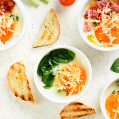 Eggs en cocotte (baked eggs)