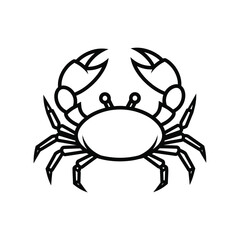 Fototapeta premium a simple black and white line drawing depicts a crab with its claws extended forward showcasing its distinct features high quality professional