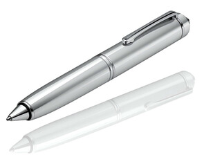 Sleek, polished writing instrument and its translucent outline