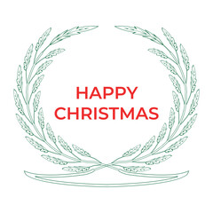 Happy Christmas Wreath Greeting Card Design