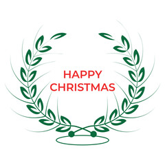 Happy Christmas Laurel Wreath Greeting