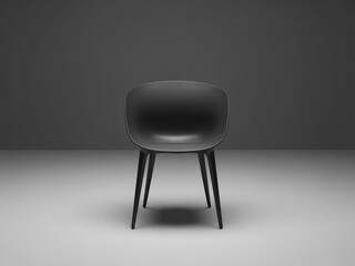 Black Modern Plastic Shell Chair with Tapered Legs