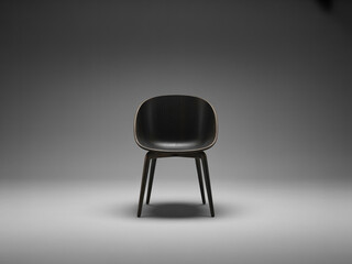 Black Wooden Shell Chair with Tapered Legs furniture