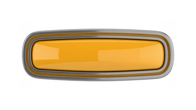 Yellow button with silver border shiny surface rectangular shape isolated on a transparent background - Powered by Adobe