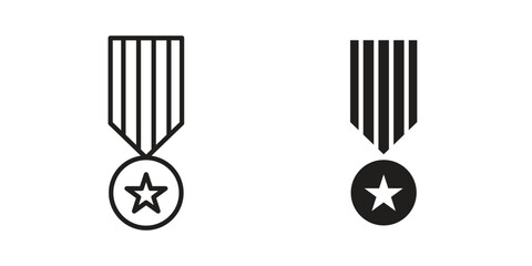 Military medal icons for designers, web developers, displays and websites