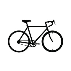 Fototapeta premium a striking silhouette of a road bicycle is prominently displayed showcasing its sleek frame and design elements in black high quality professional