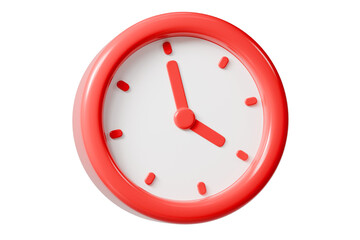 3d clock icon. time management concept. minimal cartoon alarm timer reminder schedule deadline for mobile app ui. isolated on white transparent background. 3d render.