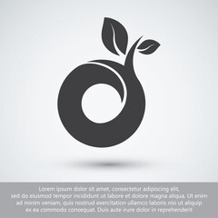 Initial Letter O Logo with Green Leaf for Eco Friendly Business