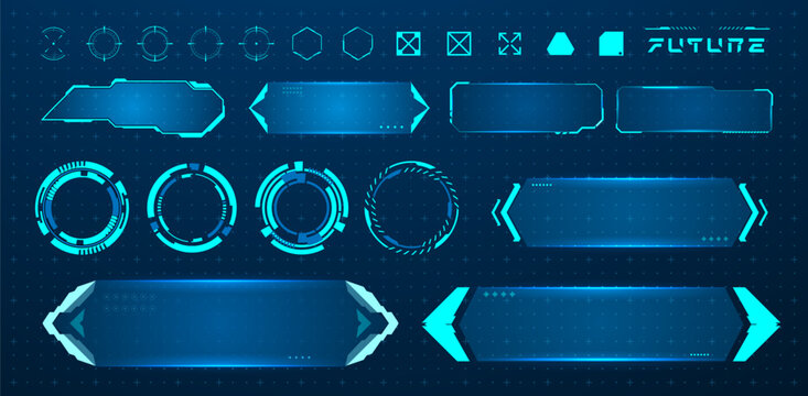 Set futuristic lower thirds vector