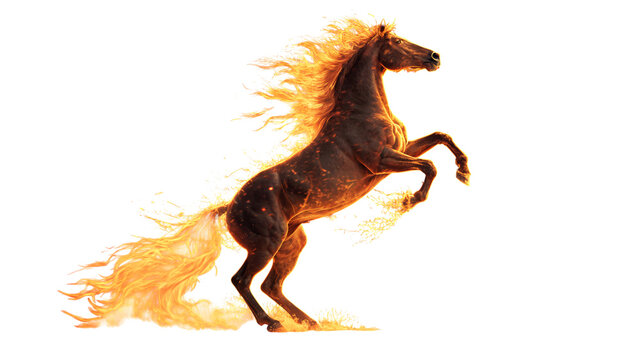 fire horse image blank background