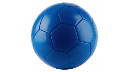 Blue Soccer Ball with Stitched Panels sports equipment football isolated on a transparent background