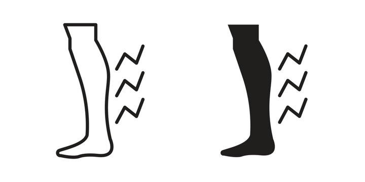 Shin pain icons for designers, web developers, displays and websites