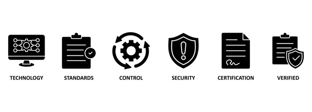ISO27001 banner web icon vector illustration concept for information security management system (ISMS) with an icon of technology, standards, control, security, certification, and verified 