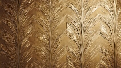 Obraz premium Golden Feather Pattern - Luxurious and Elegant Decorative Design.