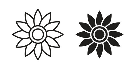 Fototapeta premium Sunflower icons for designers, web developers, displays and websites