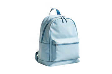 Light blue backpack isolated on transparent background