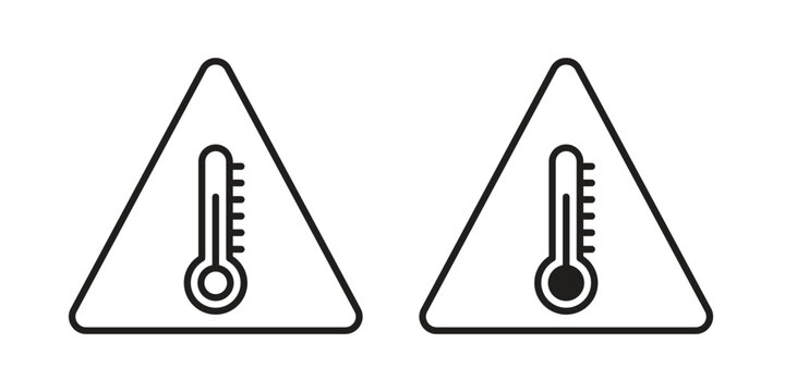 Temperature warning sign icons for designers, web developers, displays and websites