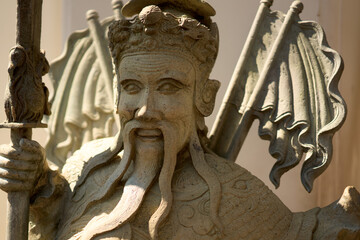 Bangkok, Thailand - 21st December 2025: Close up of Statue at Temple of the Reclining Buddha