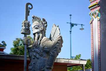 Bangkok, Thailand - 21st December 2025: Close up of Statue at Temple of the Reclining Buddha