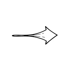 Obraz premium A simple line drawing of an arrowhead on a transparent background.