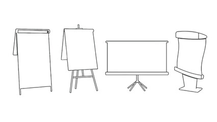 Various presentation boards for business meetings and conferences