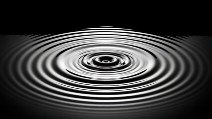 Water ripple effect in black and white with concentric circles