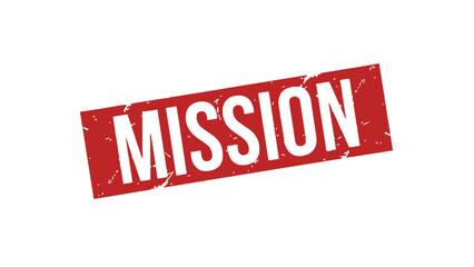 Vibrant red mission stamp for business and leadership concepts
