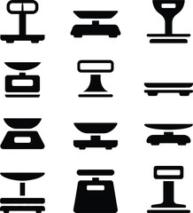 set of black silhouettes of toilet