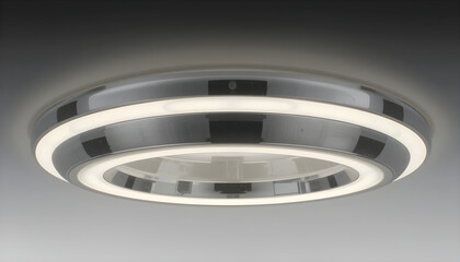 Circular Modern Ceiling Light with Two White Light Rings fixture
