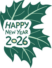 happy-new-year-2026-in-a-leaf-vector design
