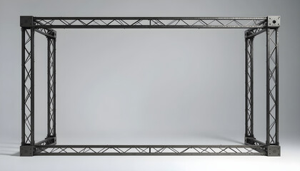 Empty Black Metal Truss Frame on a Light Gray Background structure scaffolding