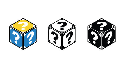 Three colorful question mark blocks for business decisions