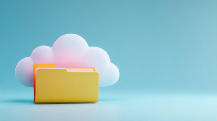 Cloud computing concept image, representing file storage and data